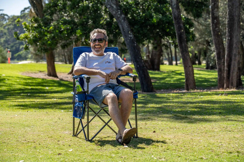 Load image into Gallery viewer, Castaway Hard Arm Camp Chair - Regal Blue