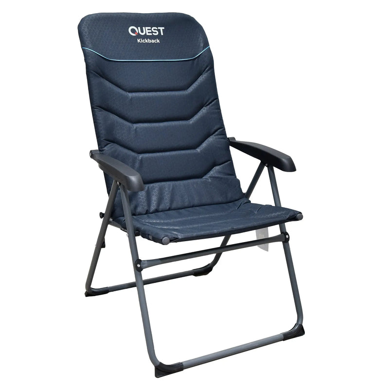 Load image into Gallery viewer, Quest Outdoors Kickback Recliner Flat Fold Chair 7 position Arm