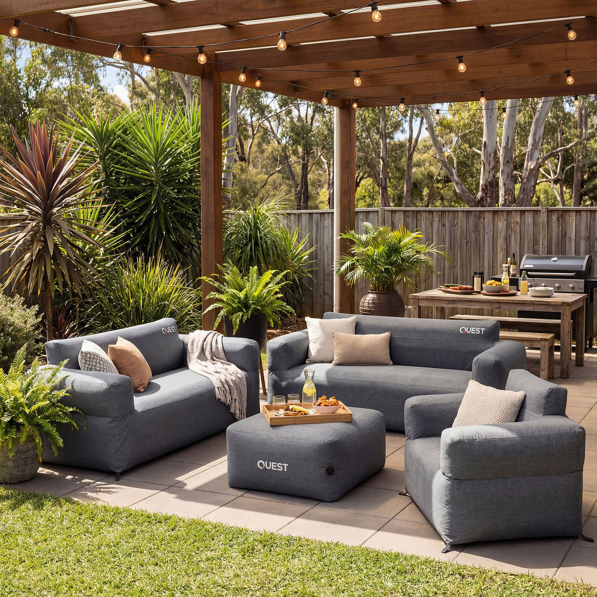 Quest Outdoors Inflatable Air Sofa setting