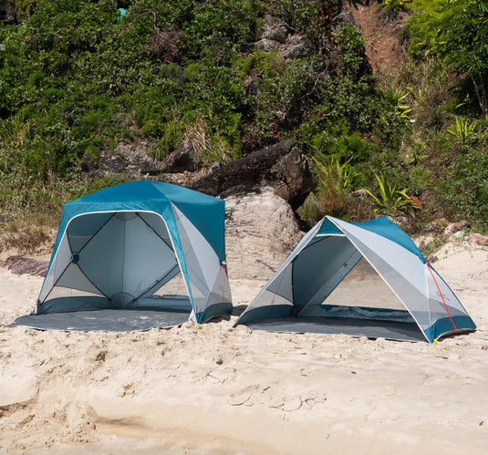 Cube and Prism Beach Shelters