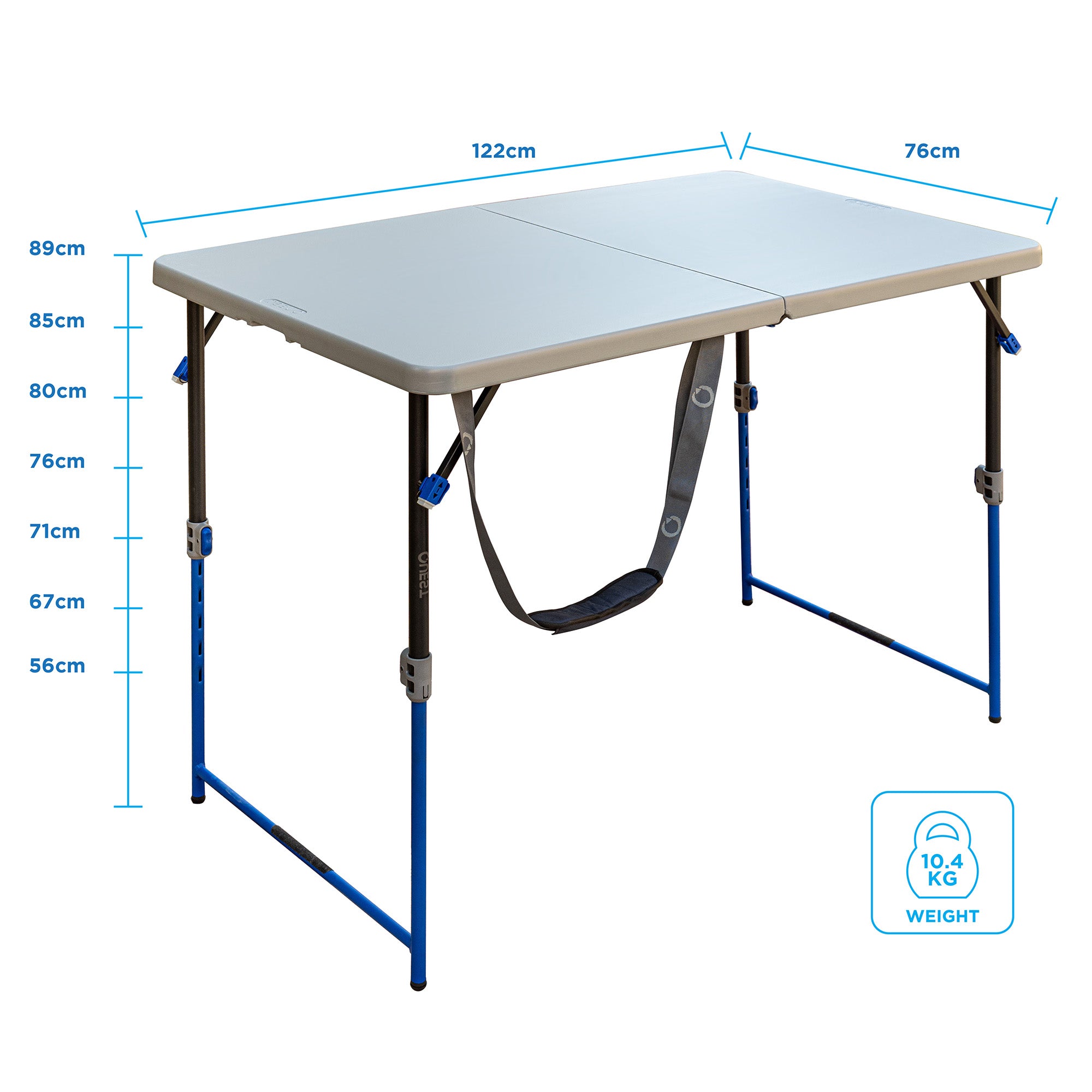 Quest Versalite Folding Trestle Table, Extra Wide 120cm, Adjustable ...