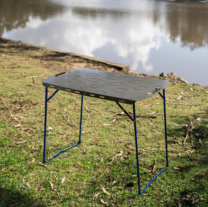 Load image into Gallery viewer, Vapour_90_Folding_camp_table_steel_top_Full
