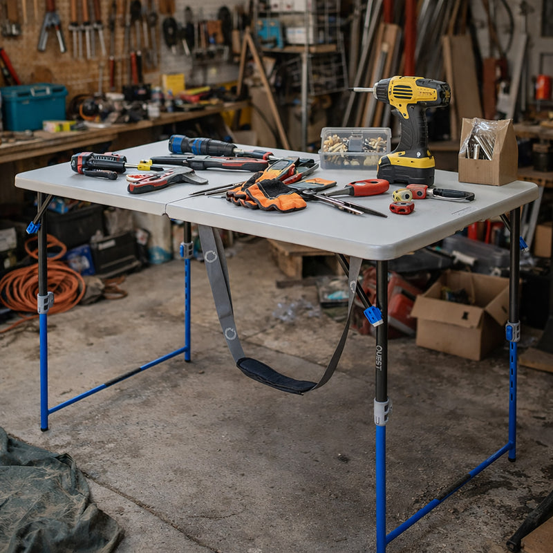 Load image into Gallery viewer, Quest Versalite 120cm Extra Wide Table 4FT in the garage DIY projects
